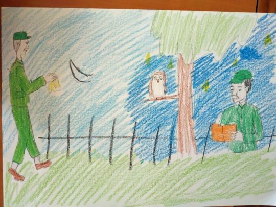 Student artwork made in class, Ulaanbaatar, Mongolia, January 2018. Photo by Altangerel Tumurtogoo.